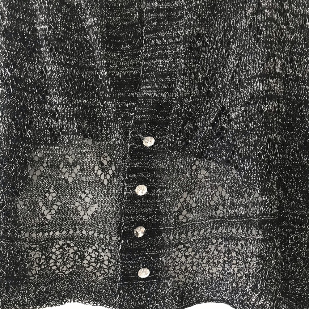 Black Wrap with Silver Threading and front buttons